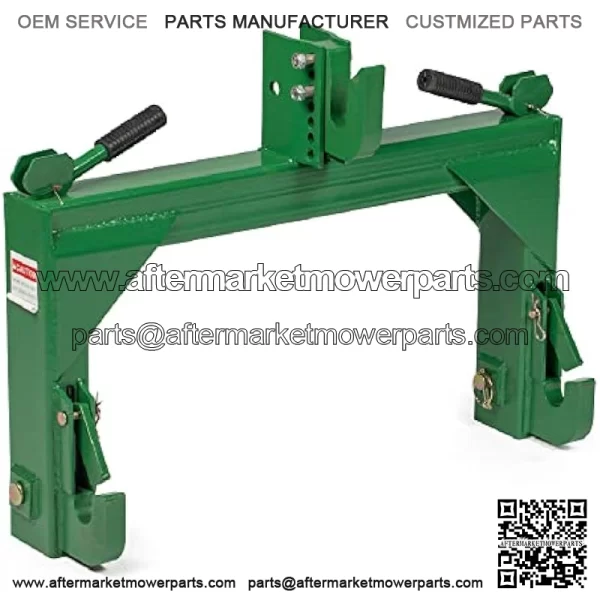 Attachments Green 3 Point Quick Hitch Adaptor to Category 1 and 2 Tractors, 3000 LB Lifting Capacity, 27.5" Between Lower Arms, 14.5" ~17.5" Level Adjustment