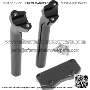 Gloss Black 9 1/2 Pullback Risers Handlebar Top Clamp Kit Harley Softail Dyna XL (For: Harley-Davidson)