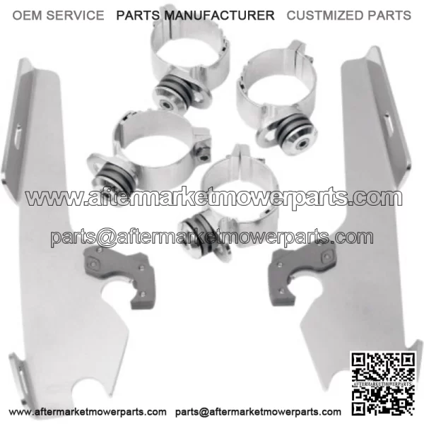 Memphis Shades Polished Windshield Fairing Mount Kit Harley Dyna FXDWG 06-17 (For: Harley-Davidson)