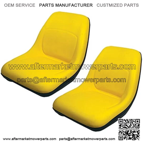 Set of 2 New Yellow Seat Fits John Deere 1200A, 4X2 Fits Gator, 6X4 Fits Gator Models Interchangeable with AM116408, AM116408, AM116408
