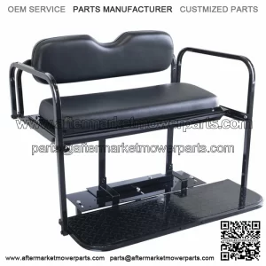 Yamaha Drive2 Golf Cart Flip Folding Rear Back Seat Kit - Black Cushions